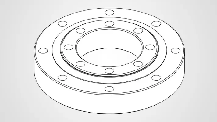VU140179 Four Point Contact Ball Slewing Ring Bearing